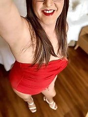 Aroused transsexual tart is playing herself