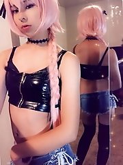 Concupiscent tranny harlots are masturbating